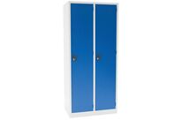 Manutan Expert - Vestiaire Monobloc 2 Colonnes 1 Porte - Acier Gris/Bleu 800x500x1800mm - Sécurisé à Clé - 10 Ans Garantie