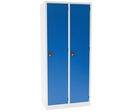 Manutan Expert - Vestiaire Monobloc 2 Colonnes 1 Porte - Acier Gris/Bleu 800x500x1800mm - Sécurisé à Clé - 10 Ans Garantie