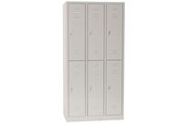 Manutan Expert - Vestiaire multicases 300mm 3x2 cases gris - 6 cases avec penderie - Acier époxy - Livré monté