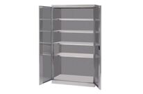 Caray - Armoire Haute Inox 2 Portes - 1000x500x1800 mm - 4 Tablettes 100kg - Rangement Atelier