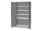Caray - Armoire Haute Inox 2 Portes - 1000x500x1800 mm - 4 Tablettes 100kg - Rangement Atelier