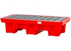 Bac de rétention en PE 1300x700x300mm - avec grille - cap. 120L MW Tools OPB2200