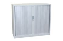 Manutan Expert - Armoire Basse Orel 120cm Gris - 2 Tablettes 45kg - Rideau à Clé M1