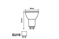 Pack de  10 - Ampoule LED GU10 8W 220V PAR16 COB - Blanc Chaud 2300K - 3500K