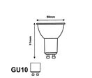 Pack de  10 - Ampoule LED GU10 8W 220V PAR16 COB - Blanc Chaud 2300K - 3500K