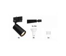 Kit Rail LED Triphasé + 4 Spots GU10 Noir - 200 cm - Blanc Neutre (4000K - 5500K)
