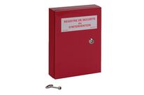 Coffret pour registre de sécurité - Rouge - Format A4 - Acier - 35cm Hauteur
