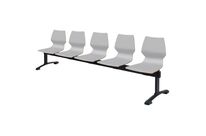 GGI - Banquette Poutre FUSIO 5 Places - Gris/Noir - Siège d&amp;#039;Accueil Durable et Confortable