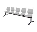 GGI - Banquette Poutre FUSIO 5 Places - Gris/Noir - Siège d'Accueil Durable et Confortable