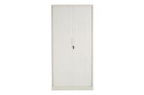 Manutan Expert - Armoire Portes Coulissantes Aris Blanche - 900x1850x450mm - 2 Portes, 4 Tablettes, Charge 200kg/tablette, Verrouillable, Acier