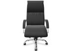 Nowy Styl - Fauteuil de direction Indra II Noir/Steel - Cuir Véritable - Ergonomique - Réglable