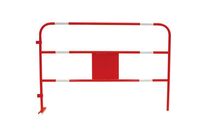 Manutan Expert - Barrière de chantier temporaire rouge/blanc - Acier 1500x1000mm - Usage extérieur parking - Garantie 10 ans