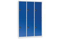 Manutan Expert - Vestiaire multicases 6 portes gris/bleu - 180x118,5x50 cm - Acier époxy - Serrure à clé - Livré monté