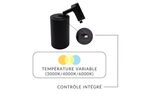 Pack de 20 - Spot LED sur Rail Triphasé CCT 30W 60° Noir