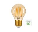 Pack de  10 - Ampoule E27 LED Filament 4W G45 240° Dimmable - Blanc Chaud 2300K - 3500K