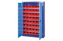 Thurmetall - Armoire de Rangement 60 Bacs - 100x30x195 cm Bleu Foncé - 7 Tablettes - Acier Robuste - Idéal Atelier