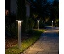 Pack de  5 - Borne Solaire LED 4.4W 80cm IP44 Carré avec Détecteur Aluminium