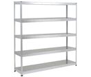 Manutan Expert - Rayonnage Charge Lourde Rapid 1 - 2440x2440x610mm - 5 Tablettes Métal Zingué - 250kg/Niveau - Montage Sans Outils