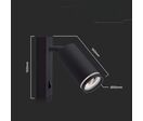 Applique Murale Noire avec Interrupteur pour Ampoule GU10