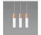 Suspension 3 Lampes Bois pour Ampoule GU10 - Blanc