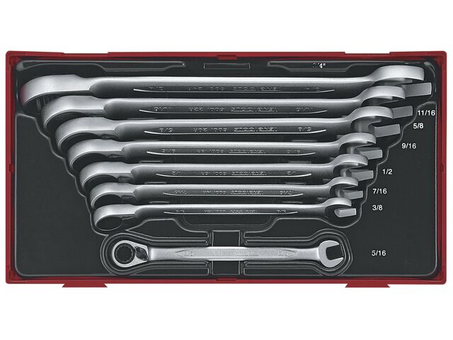 Jeu de cles mixtes à racagnac TT1 de 5/16 à 3/4 tray 8 pièces Teng Tools TT6508RAF