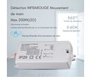 Mini Détecteur de Mouvement ON/OFF Infrarouge à Encastrer 200W max