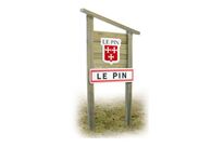 Panneau entrée de bourg - Support en bois blason