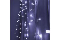 Rideau lumineux 240LED IP44 4M - câble transparent - Blanc Froid 6000K - 8000K