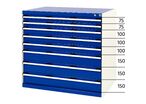 Bott - Armoire Multitiroirs Atelier - 8 Tiroirs - Acier Gris/Bleu - 1050x750x1000mm - Charge 1500kg