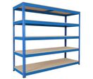 Manutan Expert - Rayonnage charge lourde Rapid 1 - 1980x2440x915mm - 5 niveaux - 500kg/niveau - Bleu RAL 5019