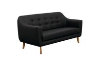 Canapé 3 places Alix Noir PVC M1 - Siège d&amp;#039;accueil - Hêtre - 180cm Largeur - Confort &amp;amp; Sécurité