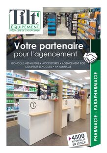 Catalogue agencement pharmacie santé beauté Tilt Equipement