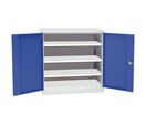 Manutan Expert - Armoire basse 3 tablettes - Acier Gris/Bleu - 1000x1000x500mm - Charge 700kg - Livrée montée