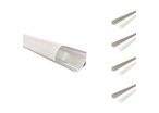 Pack de  5 - Profilé Aluminium Angle pour Bandeau LED Couvercle Blanc Opaque - 1 m