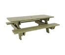 Manutan Expert - Table de pique-nique à sceller en pin traité classe IV - 6 places - 200x150x75 cm - Garantie 10 ans