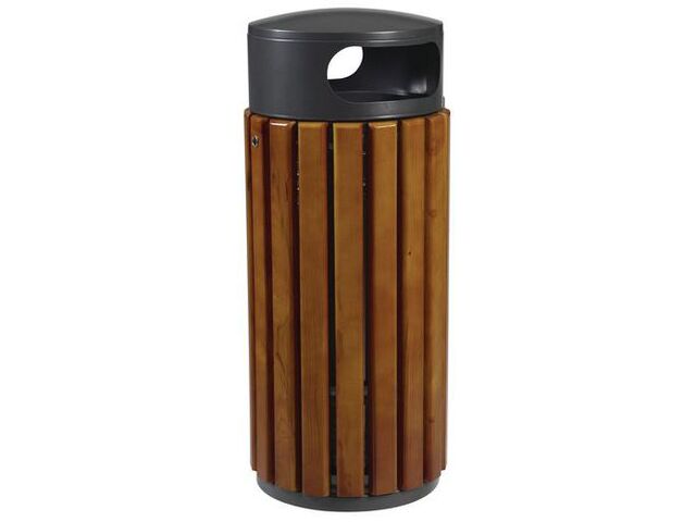 Manutan Expert - Poubelle de tri extérieur Rosa 60 L Gris Manganèse Bois - Métal, Tri Sélectif, 10 ans Garantie