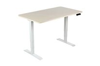 Manutan Expert - Bureau droit réglable en hauteur 140cm Plateau Chêne Blanc - Ergonomique Télétravail