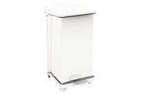 Manutan Expert - Poubelle Industrielle à Pédale - 90L Blanc - Usage Alimentaire - Métal Résistant - Garantie 10 Ans