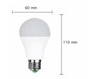 Pack de  10 - Ampoule E27 LED 12W 220V A60 180° - Blanc Chaud 2300K - 3500K