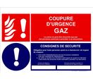 Panneau de COUPURE GAZ + CONSIGNES DE SECURITE - COUP.GAZ++