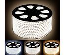 Ruban LED 220V Recoupable 50M 5050 IP65 60LED/m - Blanc Chaud 2300K - 3500K