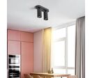Plafonnier 2 Spots Orientables Alu pour Ampoule GU10 - Blanc