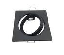 Support Encastrable GU10 Carré Noir Mat Orientable