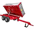 Remorque double essieu 2500 kg pour Micro-Tracteur - Benne basculante hydraulique 3 côtés - 2400 x 1350 x 400 mm - Attelage anneau ø50 mm Torros AHRT2507H