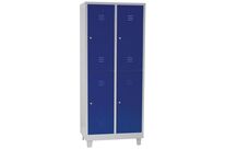 Manutan Expert - Vestiaire multicases sur pieds L 400mm 2 colonnes 4 cases bleu - Acier époxy - Livré monté - 10 ans garantie