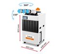 Climatiseur pro mobile 5,3 kW 18084 BTU 800m³/h Spotcooler professionnel pour climatisation localisée avec thermostat intégré Unicraft SC-K 5300 D