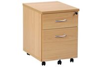 Manutan Expert - Caisson mobile Quatuor Hêtre 2 tiroirs - Fermeture à clé - 60x43x56 cm - Éco-responsable