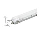 Pack de 6 - Kit de Réglette LED IP65 + 2 Tube Néon LED 150cm T8 22W - Blanc Chaud 2300K - 3500K