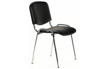 Manutan Expert - Chaise visiteurs polyvalente Classic - Vinyle Noir - Structure Chrome - Empilable - 10 ans Garantie
