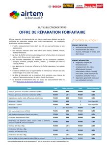 Forfait de réparation de vos outils électroportatifs professionnels